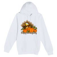 Happy Thanksgiving Pumpkins Fall Autumn Cute Turkey Premium Pullover Hoodie