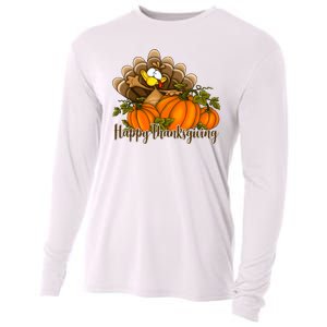 Happy Thanksgiving Pumpkins Fall Autumn Cute Turkey Cooling Performance Long Sleeve Crew