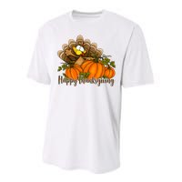 Happy Thanksgiving Pumpkins Fall Autumn Cute Turkey Performance Sprint T-Shirt