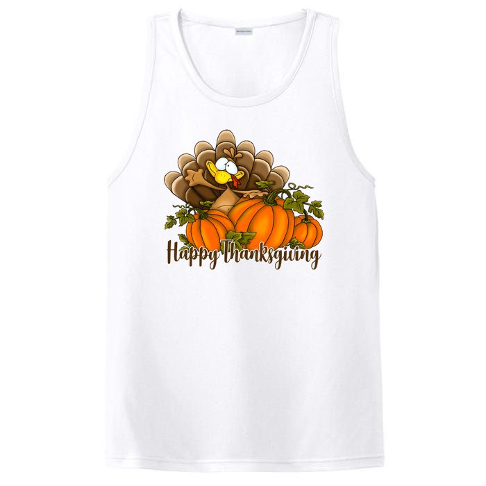 Happy Thanksgiving Pumpkins Fall Autumn Cute Turkey PosiCharge Competitor Tank