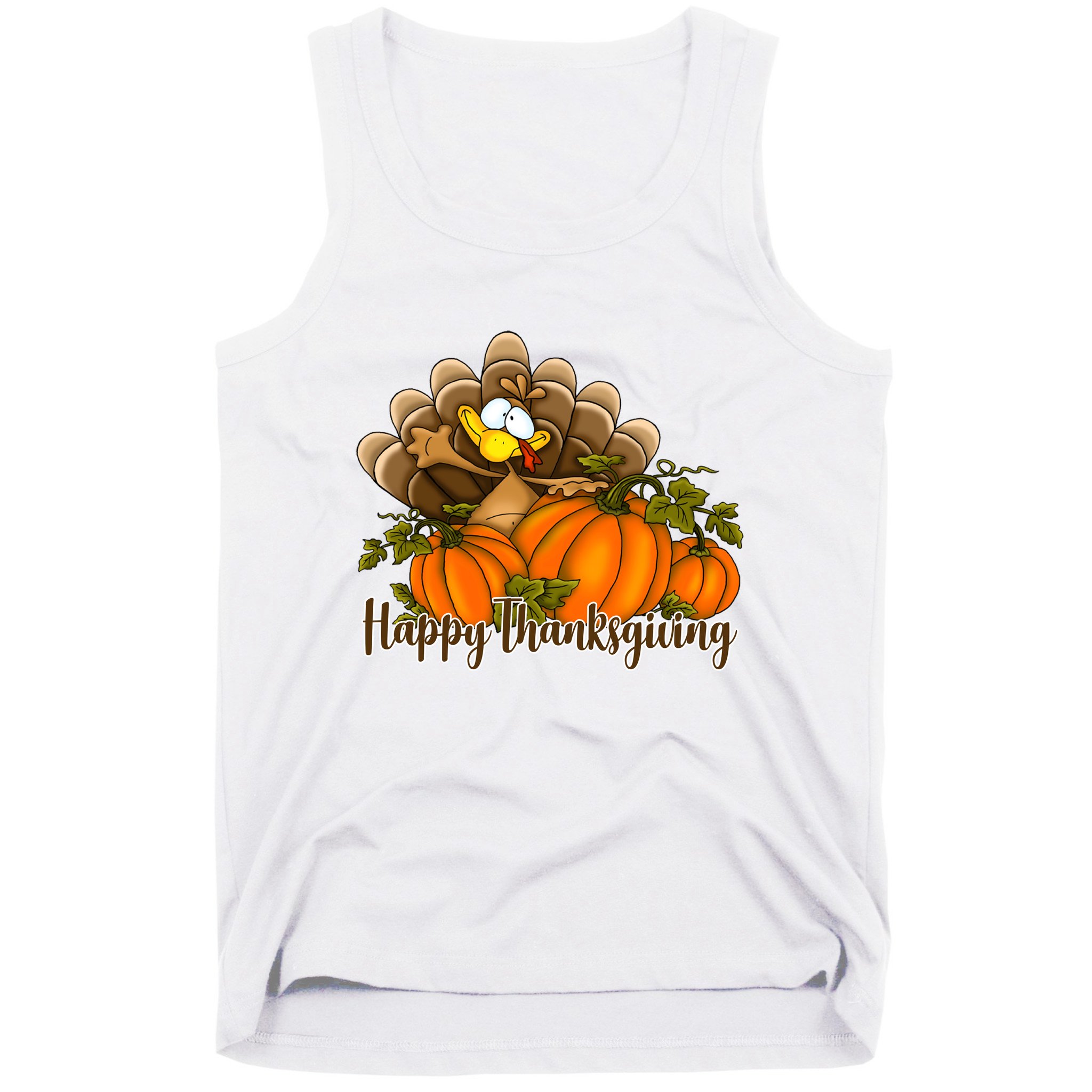 Happy Thanksgiving Pumpkins Fall Autumn Cute Turkey Tank Top