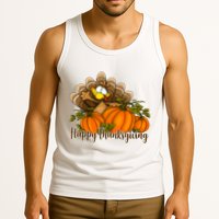 Happy Thanksgiving Pumpkins Fall Autumn Cute Turkey Tank Top