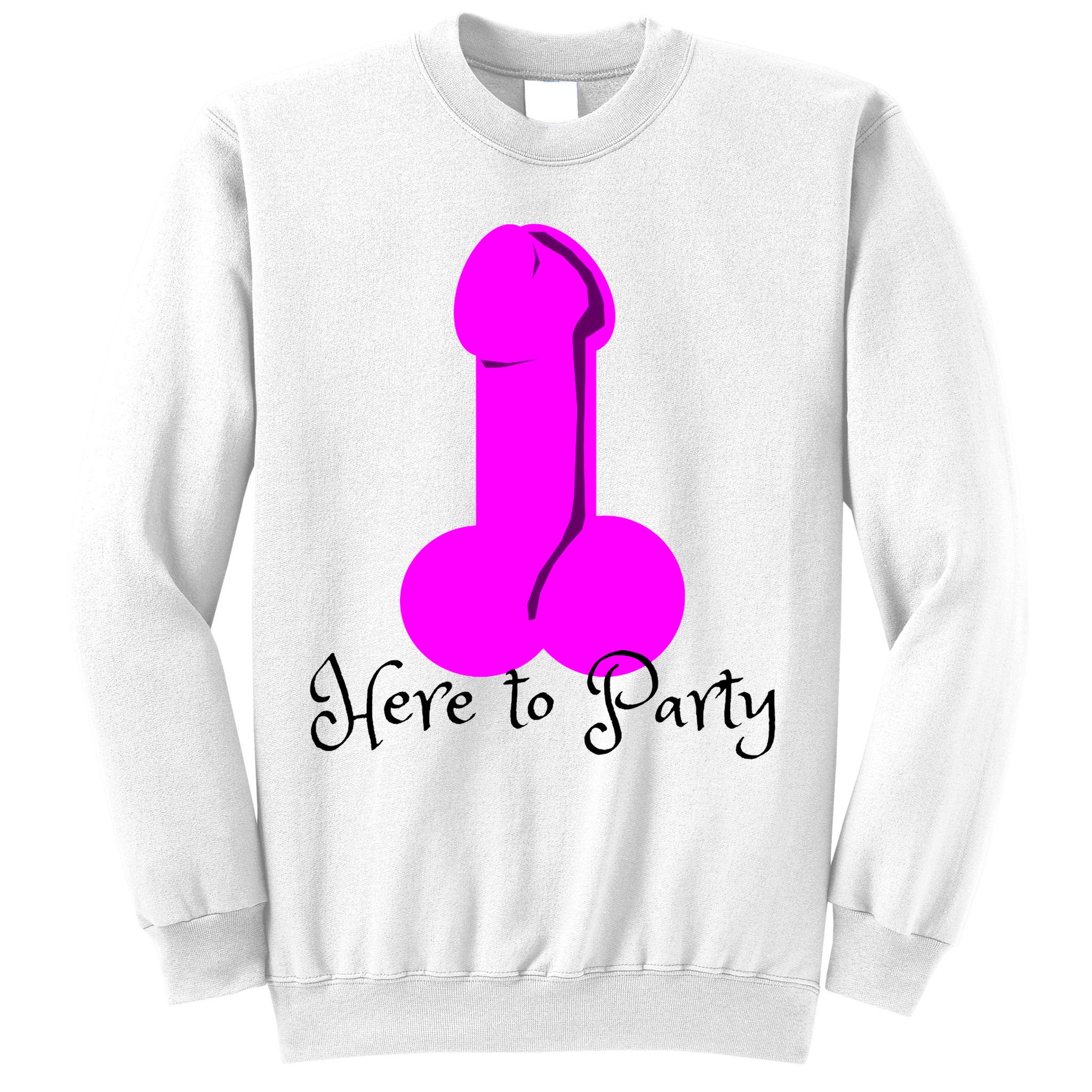 Here To Party Dick Dirty Funny Adult Sex Joke Gift Idea Sweatshirt