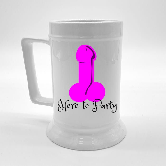 Here To Party Dick Dirty Funny Adult Sex Joke Gift Idea Beer Stein