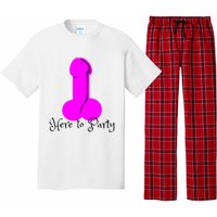 Here To Party Dick Dirty Funny Adult Sex Joke Gift Idea Pajama Set