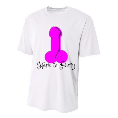 Here To Party Dick Dirty Funny Adult Sex Joke Gift Idea Performance Sprint T-Shirt