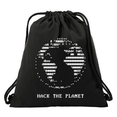 Hack The Planet Drawstring Bag