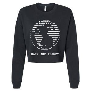 Hack The Planet Cropped Pullover Crew