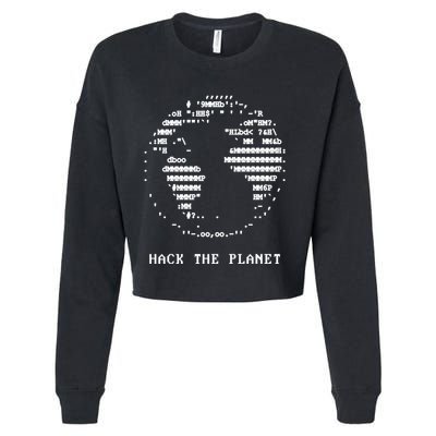 Hack The Planet Cropped Pullover Crew