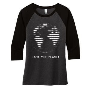 Hack The Planet Women's Tri-Blend 3/4-Sleeve Raglan Shirt