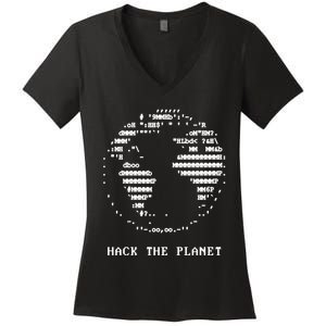 Hack The Planet Women's V-Neck T-Shirt