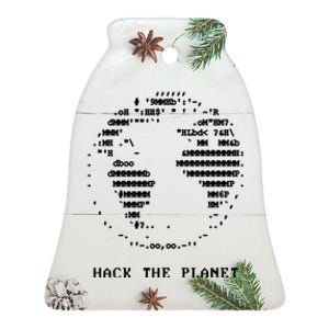 Hack The Planet Ceramic Bell Ornament