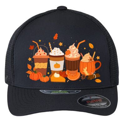 Happy Thanksgiving Pumpkin Spice Latte Coffee Women Flexfit Unipanel Trucker Cap