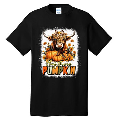 Hay There Pumpkin Highland Cow Thanksgiving Fall Autumn Tall T-Shirt