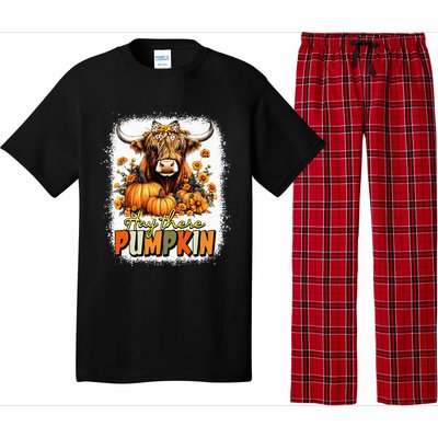 Hay There Pumpkin Highland Cow Thanksgiving Fall Autumn Pajama Set