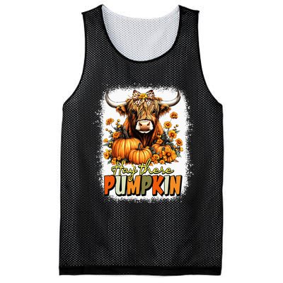 Hay There Pumpkin Highland Cow Thanksgiving Fall Autumn Mesh Reversible Basketball Jersey Tank