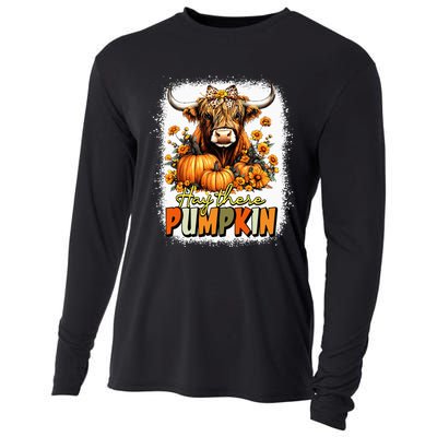 Hay There Pumpkin Highland Cow Thanksgiving Fall Autumn Cooling Performance Long Sleeve Crew