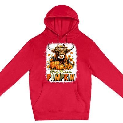 Hay There Pumpkin Highland Cow Thanksgiving Fall Autumn Premium Pullover Hoodie