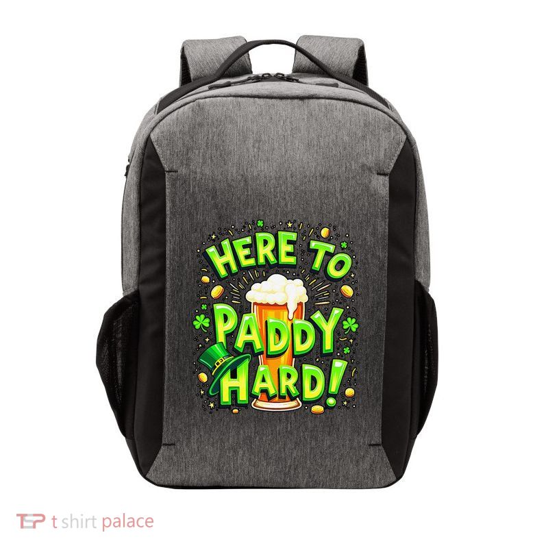 Here To Paddy Hard St. PatrickS Day Festive Irish Design Vector Backpack