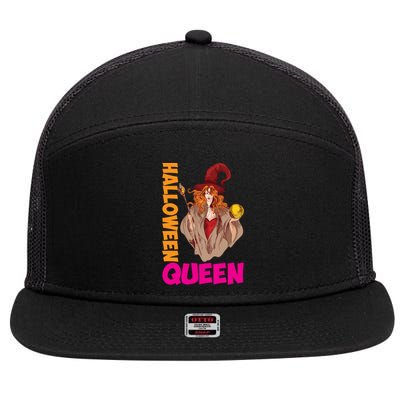 Hail The Queen Of Halloween Great Gift 7 Panel Mesh Trucker Snapback Hat