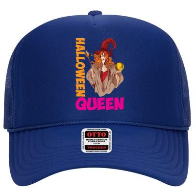 Hail The Queen Of Halloween Great Gift High Crown Mesh Back Trucker Hat