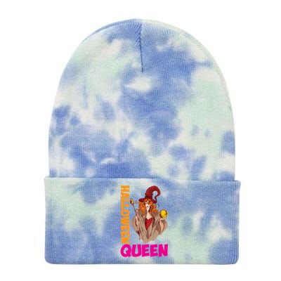 Hail The Queen Of Halloween Great Gift Tie Dye 12in Knit Beanie