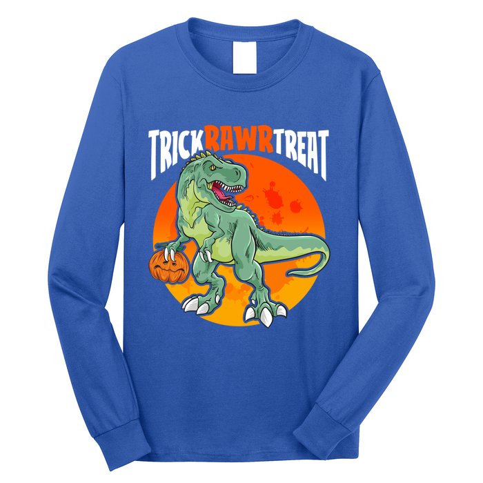 Halloween T Rex Costume Funny Trick Rawr Treat Dinosaur Gift Long Sleeve Shirt