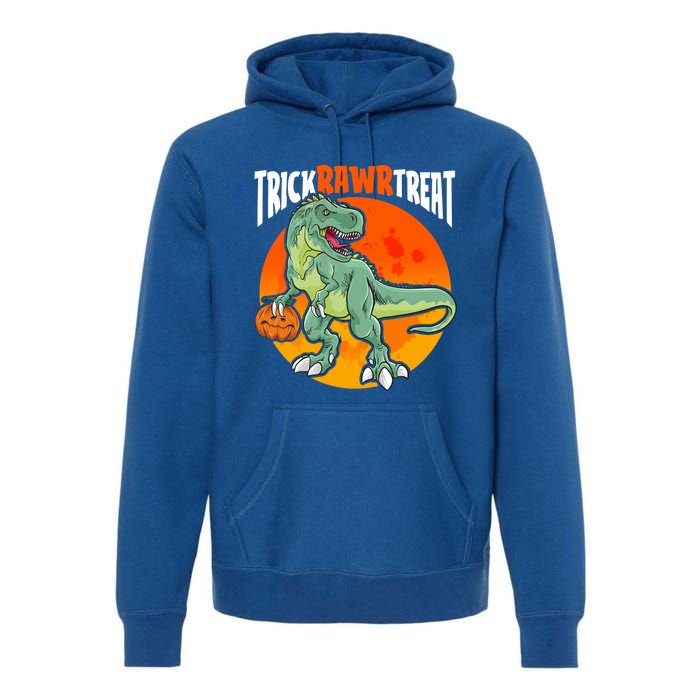 Halloween T Rex Costume Funny Trick Rawr Treat Dinosaur Gift Premium Hoodie