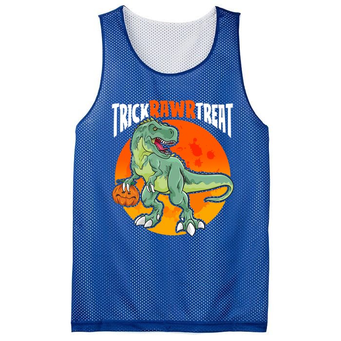 Halloween T Rex Costume Funny Trick Rawr Treat Dinosaur Gift Mesh Reversible Basketball Jersey Tank