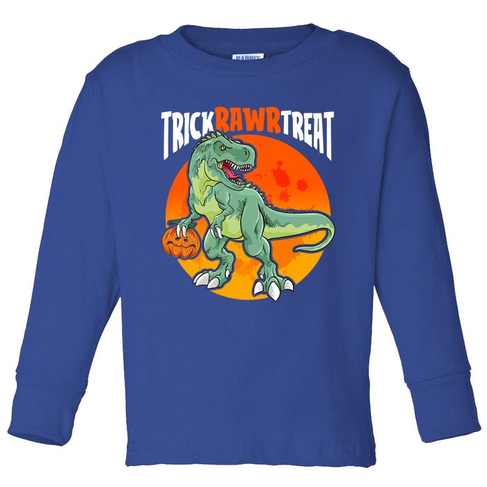 Halloween T Rex Costume Funny Trick Rawr Treat Dinosaur Gift Toddler Long Sleeve Shirt