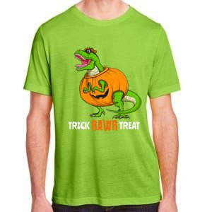 Halloween T Rex Dinosaur Jack O Lantern Trick Rawr Treat Fun Cool Gift Adult ChromaSoft Performance T-Shirt