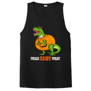 Halloween T Rex Dinosaur Jack O Lantern Trick Rawr Treat Fun Cool Gift PosiCharge Competitor Tank