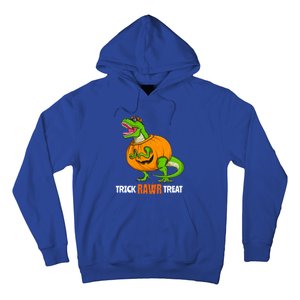 Halloween T Rex Dinosaur Jack O Lantern Trick Rawr Treat Fun Cool Gift Hoodie