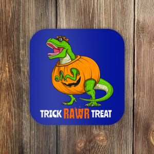 Halloween T Rex Dinosaur Jack O Lantern Trick Rawr Treat Fun Cool Gift Coaster