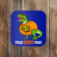 Halloween T Rex Dinosaur Jack O Lantern Trick Rawr Treat Fun Cool Gift Coaster