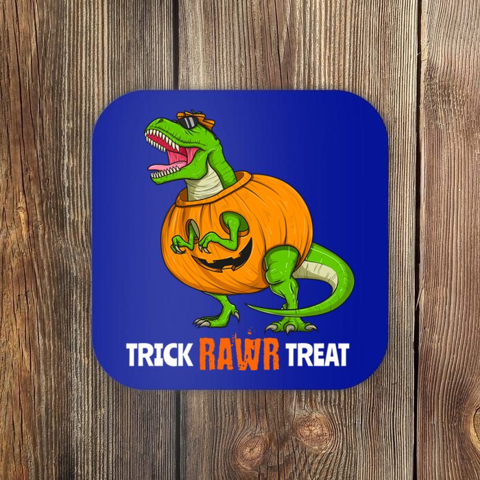 Halloween T Rex Dinosaur Jack O Lantern Trick Rawr Treat Fun Cool Gift Coaster