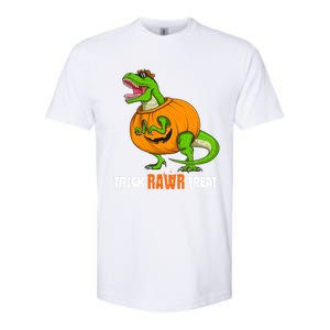 Halloween T Rex Dinosaur Jack O Lantern Trick Rawr Treat Fun Cool Gift Softstyle CVC T-Shirt