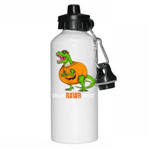 Halloween T Rex Dinosaur Jack O Lantern Trick Rawr Treat Fun Cool Gift Aluminum Water Bottle