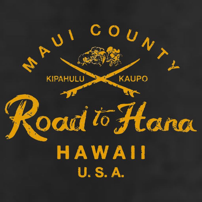 Hawaii The Road To Hana Maui Hawaiian 7 Panel Mesh Trucker Snapback Hat