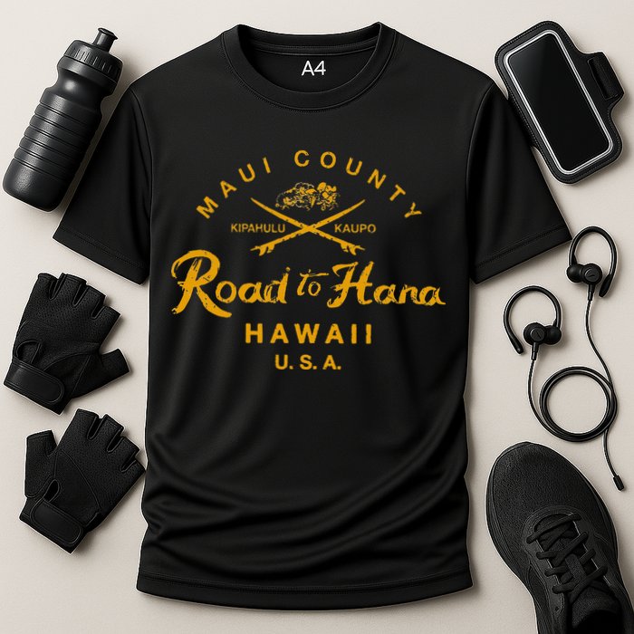 Hawaii The Road To Hana Maui Hawaiian Cooling Performance Crew T-Shirt