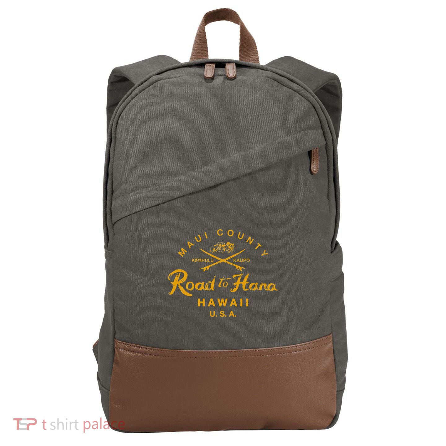 Hawaii The Road To Hana Maui Hawaiian Cotton Canvas Backpack