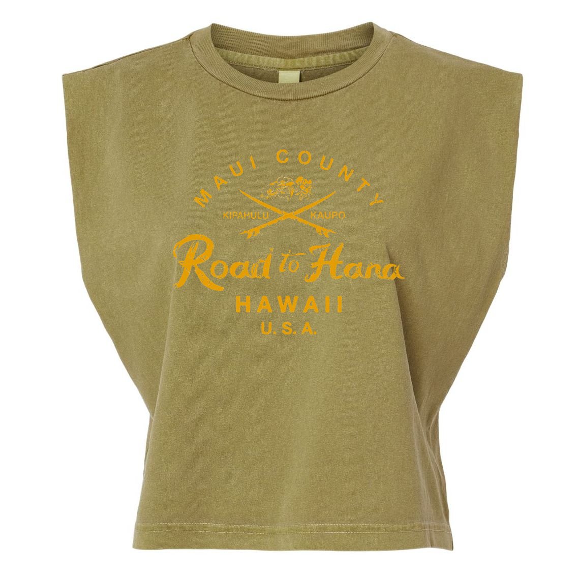 Hawaii The Road To Hana Maui Hawaiian Garment-Dyed Women's Muscle Tee