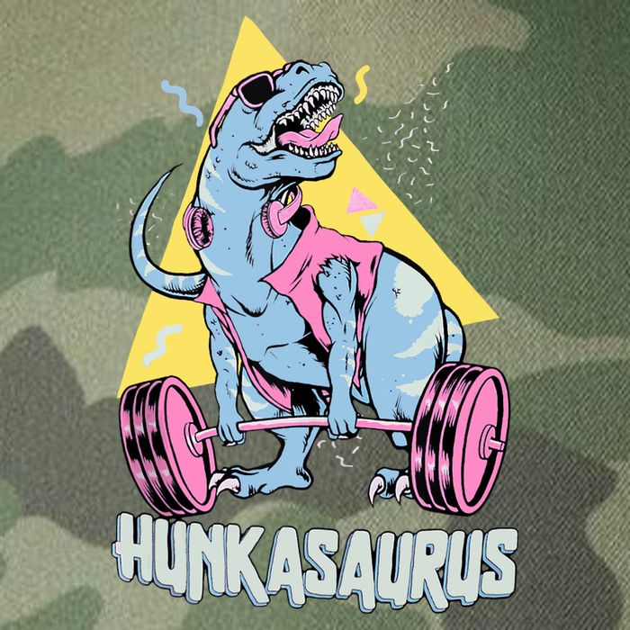 Hunkasaurus T rex Dinosaur Funny Gym & Workout Legacy Tie Dye Trucker Hat