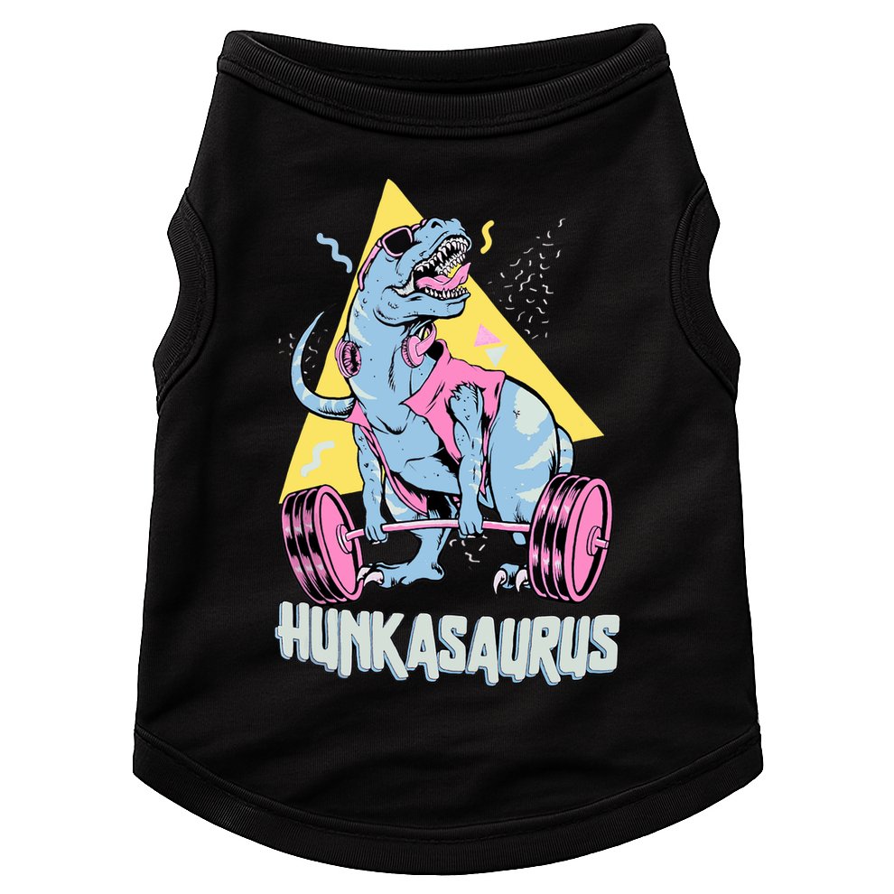 Hunkasaurus T rex Dinosaur Funny Gym & Workout Doggie Tank