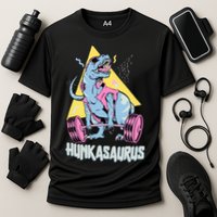 Hunkasaurus T rex Dinosaur Funny Gym & Workout Cooling Performance Crew T-Shirt