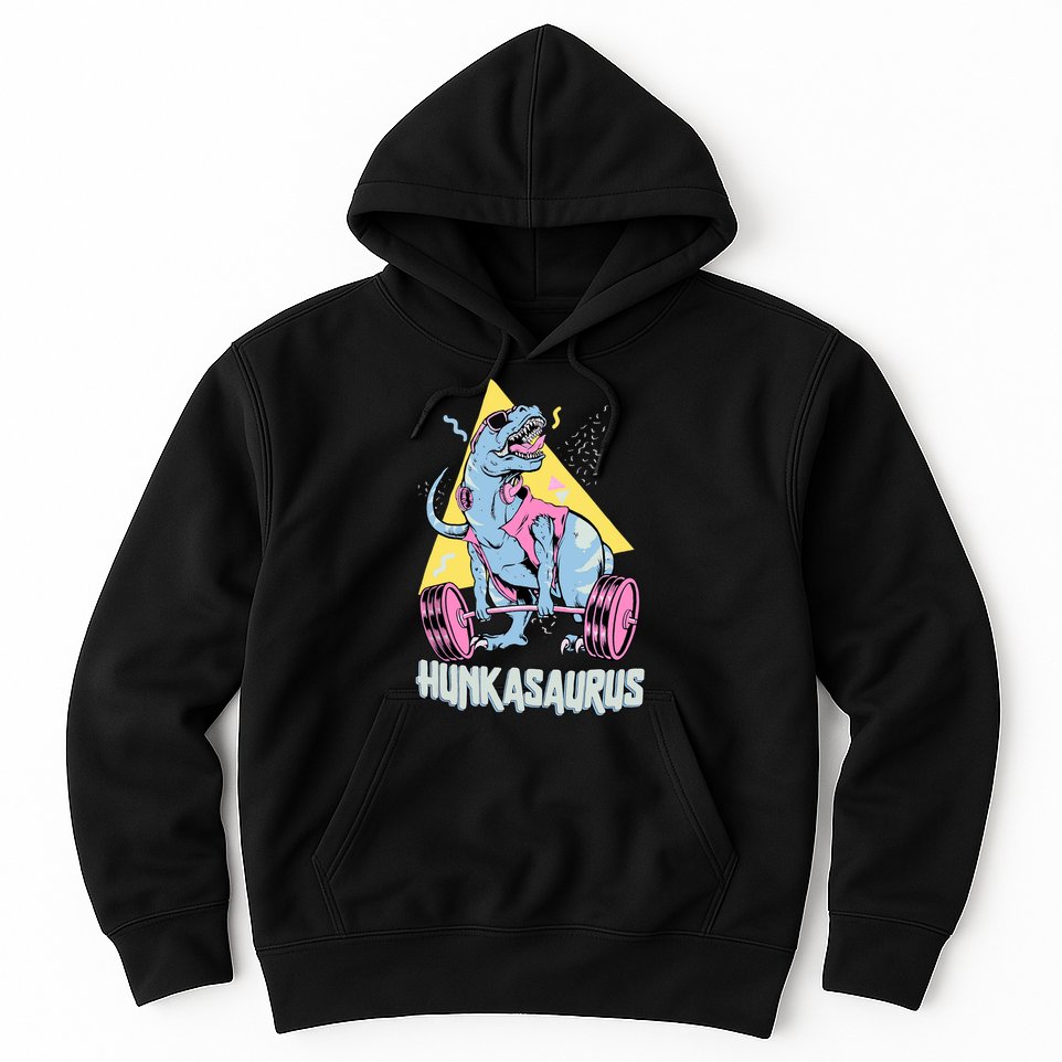Hunkasaurus T rex Dinosaur Funny Gym & Workout Hoodie