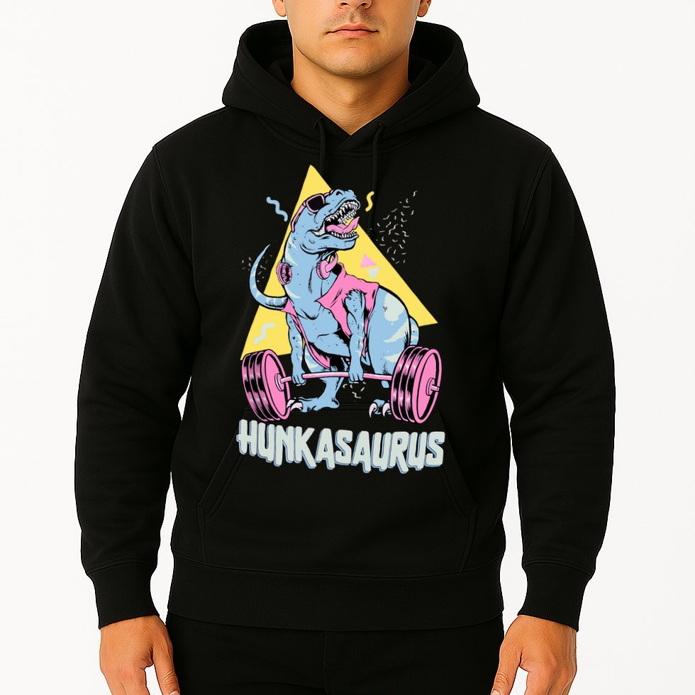 Hunkasaurus T rex Dinosaur Funny Gym & Workout Hoodie