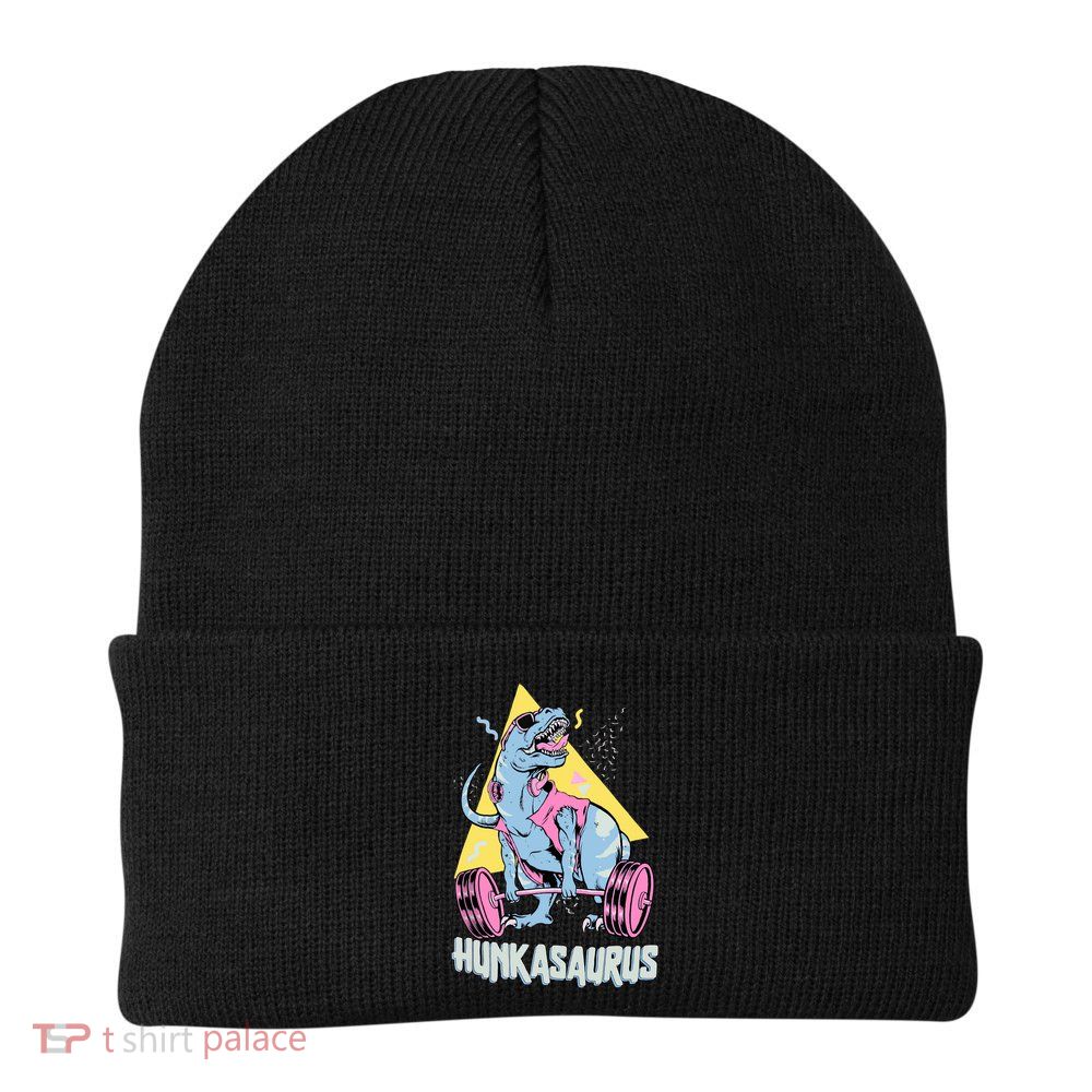 Hunkasaurus T rex Dinosaur Funny Gym & Workout Knit Cap Winter Beanie