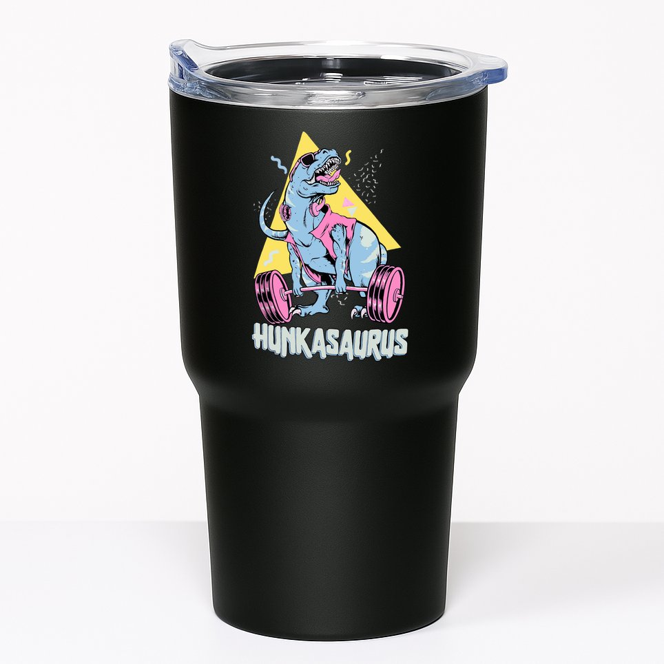 Hunkasaurus T rex Dinosaur Funny Gym & Workout Tumbler