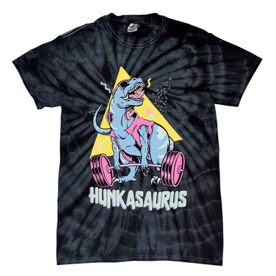 Hunkasaurus T rex Dinosaur Funny Gym & Workout Tie-Dye T-Shirt